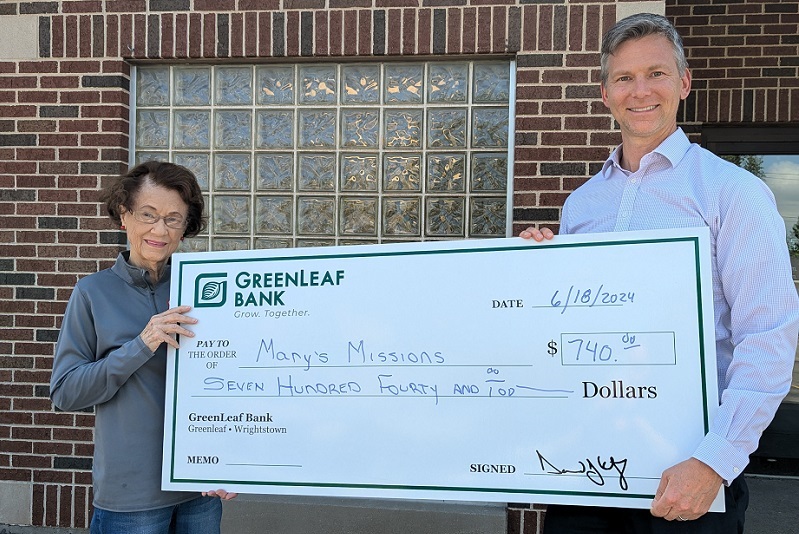 Bank donates to local non-profit.